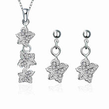Lose Money Promotions silver jewelry set Double star Rhinestone Ring + Earrings Sets for women jewellery HBS042