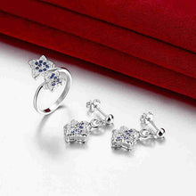 Lose Money Promotions silver jewelry set Double star Rhinestone Ring + Earrings Sets for women jewellery HBS042