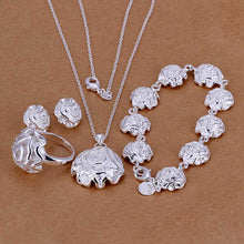 Lose Money Promotions silver jewelry set Rose Necklace Bracelet Earring Sets for women  HBS013