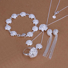 Lose Money Promotions silver jewelry set Rose Necklace Bracelet Earring Sets for women  HBS013