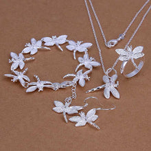 Lose Money Promotions silver jewelry set Rose Necklace Bracelet Earring Sets for women  HBS013