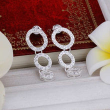 Lose Money Promotions silver plated earring Insets Three Circle drop brincos de festa 100% Hand Madeball