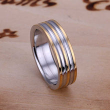 Lose Money Promotions silver plated engagement ring Gold Stripes aneis summer jewelry SMTR099