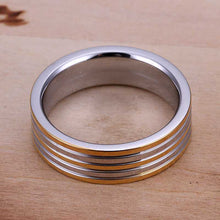 Lose Money Promotions silver plated engagement ring Gold Stripes aneis summer jewelry SMTR099