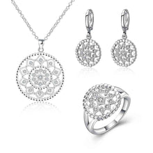 Lose Money Promotions silver plated jewelry sets Circle star Ring+ Necklace+Earrings Sets for women oso HBS025