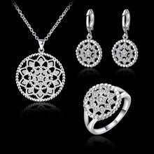 Lose Money Promotions silver plated jewelry sets Circle star Ring+ Necklace+Earrings Sets for women oso HBS025