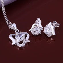 Lose Money Promotions silver plated jewelry sets white rose R+E+N Sets for women bijoux HBS052