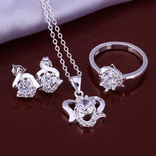 Lose Money Promotions silver plated jewelry sets white rose R+E+N Sets for women bijoux HBS052