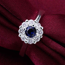 Lose Money Promotions silver plated wedding ring big blue stone smile aneis joyas HBR019