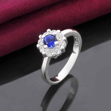 Lose Money Promotions silver plated wedding ring big blue stone smile aneis joyas HBR019