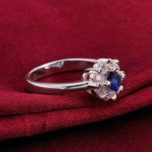 Lose Money Promotions silver plated wedding ring big blue stone smile aneis joyas HBR019