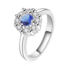 Lose Money Promotions silver plated wedding ring big blue stone smile aneis joyas HBR019