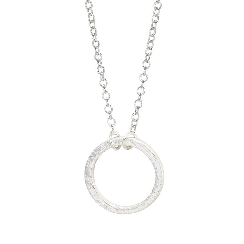 10pcs/lot Gold&Silver Forever Circle Pendant Necklace Popular Long Chain Choker Cute Female Wholesale NecklaceN083