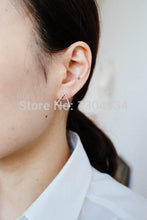 10pcs/lot Gold&Silver&Rose Open Triangle Studs Earrings Graceful Unobtrusive Wholesale Fashion Ear Studs E008