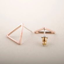 10pcs/lot Gold&Silver&Rose Open Triangle Studs Earrings Graceful Unobtrusive Wholesale Fashion Ear Studs E008