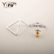 10pcs/lot Gold&Silver&Rose Open Triangle Studs Earrings Graceful Unobtrusive Wholesale Fashion Ear Studs E008
