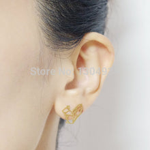 10pcs/lot Gold&Silver&Rose Plated Origami Lovely Wild Squirrel Stud Earrings, Animal Fashion Ear Studs-E23