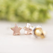 10pcs/lot Gold&Silver&Rose Plated Trendy Glittering Brushed Wholesale Little Star Studs Earrings E025
