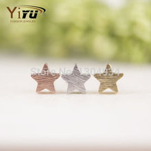 10pcs/lot Gold&Silver&Rose Plated Trendy Glittering Brushed Wholesale Little Star Studs Earrings E025