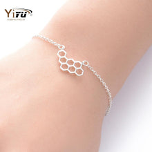 10pcs/lot Gold/Silver color plated honey comb shape bracelet link chain cute hive bracelet B026