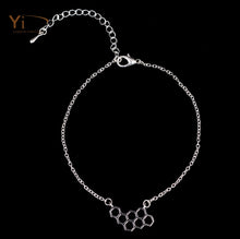 10pcs/lot Gold/Silver color plated honey comb shape bracelet link chain cute hive bracelet B026