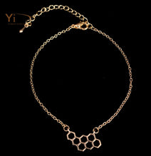 10pcs/lot Gold/Silver color plated honey comb shape bracelet link chain cute hive bracelet B026