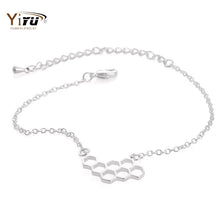 10pcs/lot Gold/Silver color plated honey comb shape bracelet link chain cute hive bracelet B026