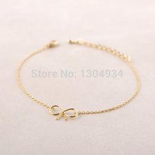 10pcs/lot Gold and Silver Dainty Bow Bracelet bow tie bracelets wholesale simple women gifts B001