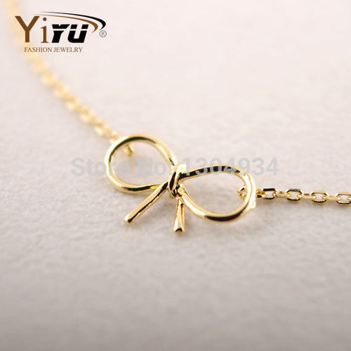 10pcs/lot Gold and Silver Dainty Bow Bracelet bow tie bracelets wholesale simple women gifts B001