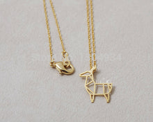10pcs/lot Gold and Silver Origami Deer Necklace Cute Animal Necklace Simple Korean Fashion N067