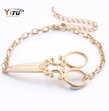 10pcs/lot Large Size Scissors Shaped bracelets in Gold and Silver Simple Cute Trendy Bracelet B029