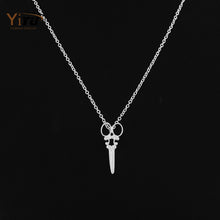 10pcs/lot Scissor Necklace 2015 Dainty Small Pendant Simple Popular Wholesale Women Long Chain Necklace N082