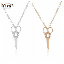 10pcs/lot Scissor Necklace 2015 Dainty Small Pendant Simple Popular Wholesale Women Long Chain Necklace N082