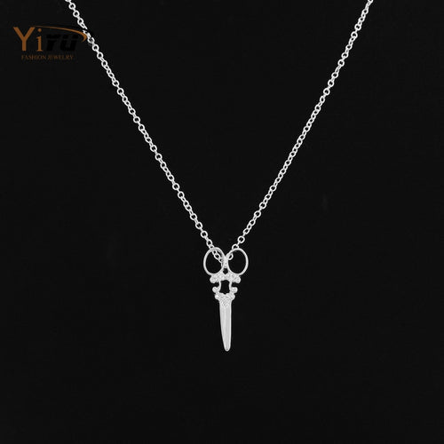10pcs/lot Scissor Necklace 2015 Dainty Small Pendant Simple Popular Wholesale Women Long Chain Necklace N082
