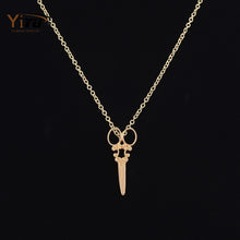 10pcs/lot Scissor Necklace 2015 Dainty Small Pendant Simple Popular Wholesale Women Long Chain Necklace N082