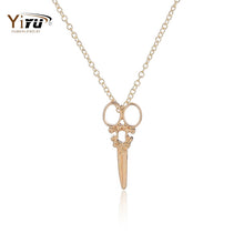 10pcs/lot Scissor Necklace 2015 Dainty Small Pendant Simple Popular Wholesale Women Long Chain Necklace N082