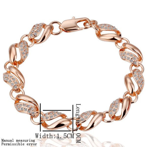 18K GP gold plated bracelet fashion jewelry bracelet nickel free plating platinum crystal bracelet bangle SMTPB021