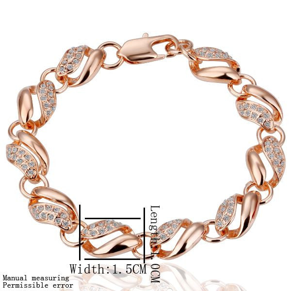 18K GP gold plated bracelet fashion jewelry bracelet nickel free plating platinum crystal bracelet bangle SMTPB021