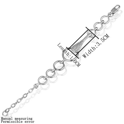 18K GP gold plated bracelet fashion jewelry bracelet nickel free plating platinum crystal bracelet bangle SMTPB014