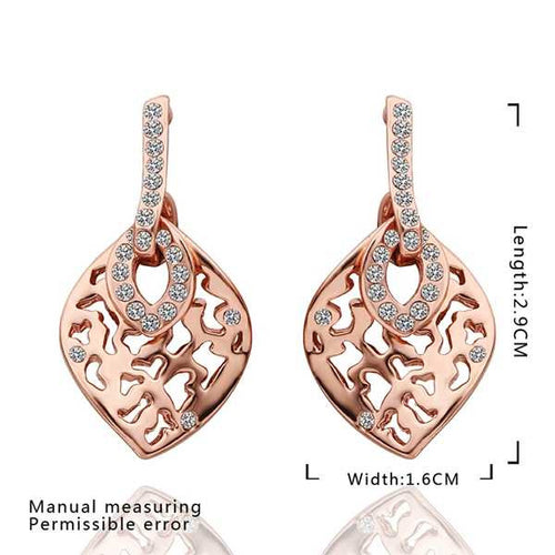 18K GP gold plated jewelry earring nickel free copper rhinestone crystal earrings Chrismas Gift SMTPE483