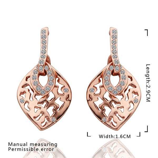 18K GP gold plated jewelry earring nickel free copper rhinestone crystal earrings Chrismas Gift SMTPE483