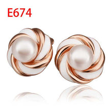 18K GP gold plated jewelry earring nickel free copper rhinestone crystal earrings Chrismas Gift SMTPE674