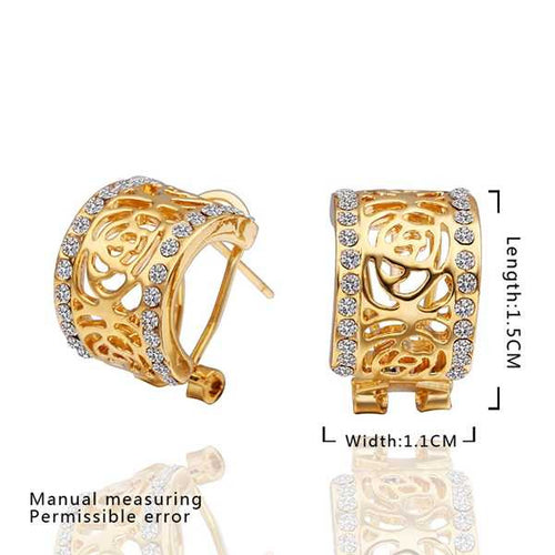 18K GP gold plated jewelry earring nickel free copper rhinestone crystal earrings Chrismas Gift SMTPE490