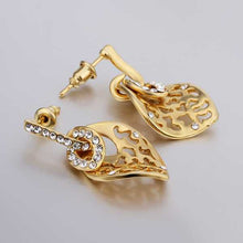 18K GP gold plated jewelry earring nickel free copper rhinestone crystal earrings Chrismas Gift SMTPE473