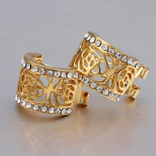 18K GP gold plated jewelry earring nickel free copper rhinestone crystal earrings Chrismas Gift SMTPE490