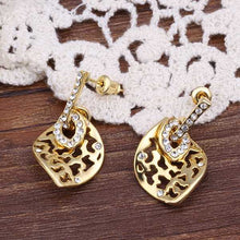 18K GP gold plated jewelry earring nickel free copper rhinestone crystal earrings Chrismas Gift SMTPE473