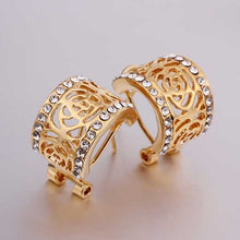 18K GP gold plated jewelry earring nickel free copper rhinestone crystal earrings Chrismas Gift SMTPE490
