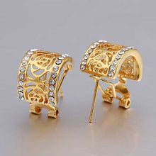 18K GP gold plated jewelry earring nickel free copper rhinestone crystal earrings Chrismas Gift SMTPE490