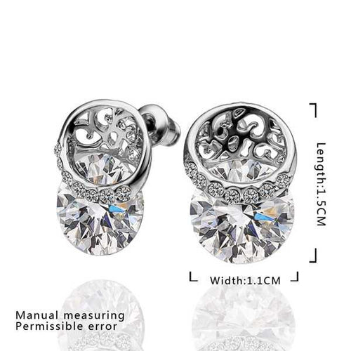 18K GP gold plated jewelry earring nickel free copper rhinestone crystal earrings Chrismas Gift SMTPE506