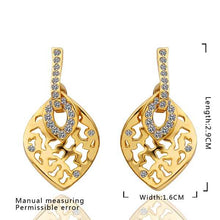 18K GP gold plated jewelry earring nickel free copper rhinestone crystal earrings Chrismas Gift SMTPE473